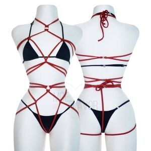 Kill Rope Shibari Lingerie Black Bikini & Costume Rope Set By Moeflavor